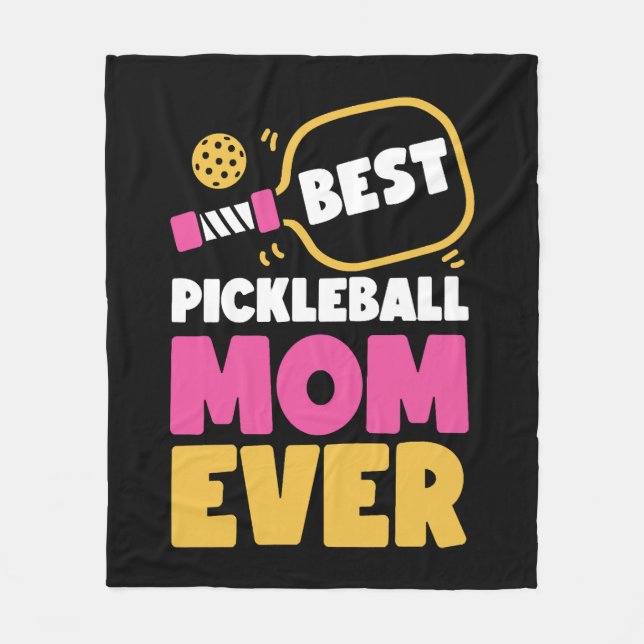 Pickleball Mom Mother Best  Fleece Blanket (Front)