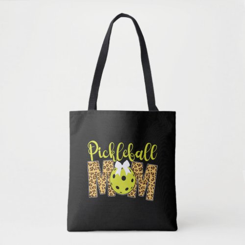 Pickleball Mom Mother Leopard  Tote Bag
