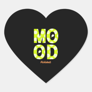 Pickleball Mood Play Pickleball Heart Sticker
