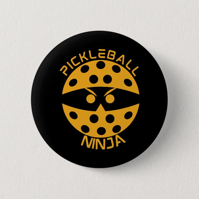 Pickleball ninja-orange button (Front)
