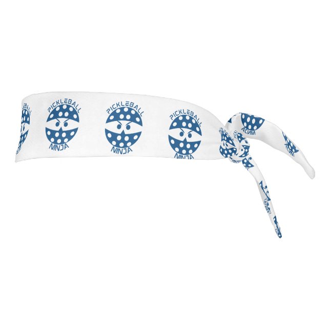 Pickleball ninja pattern blue tie headband (Rotate 90)