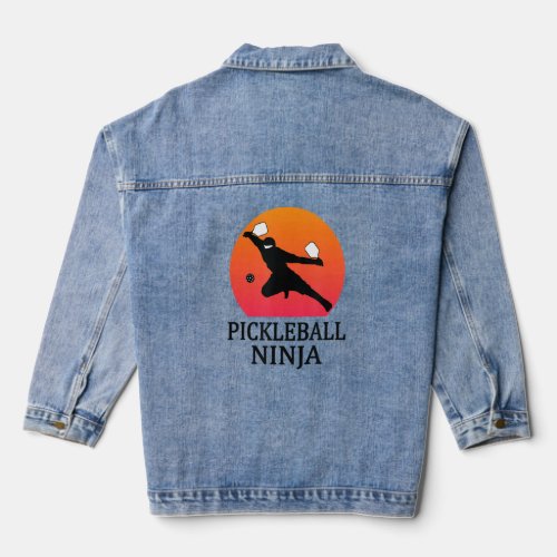 Pickleball Ninja Unique Pickleball Player  Denim Jacket