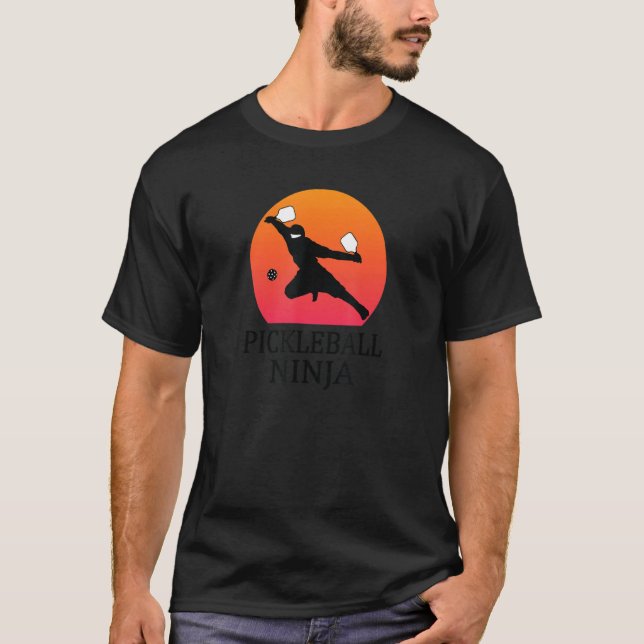 Pickleball Ninja Unique Pickleball Player T-Shirt (Front)