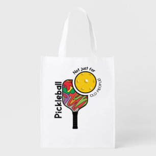 Pickleball – Not Just for Old People Funny  Grocery Bag
