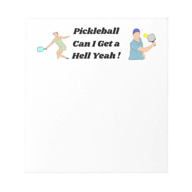 Pickleball Notepad. Funny Pickleball Notepad. Notepad (Front)
