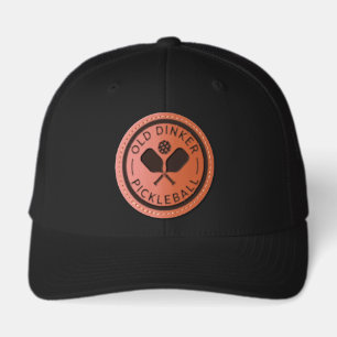 Pickleball Old Dinker Pickleball Sports Leather Patch Hat