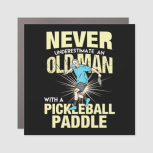 Pickleball - Old Man With A Pickleball Paddle Car Magnet