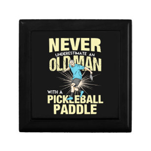 Pickleball - Old Man With A Pickleball Paddle Gift Box