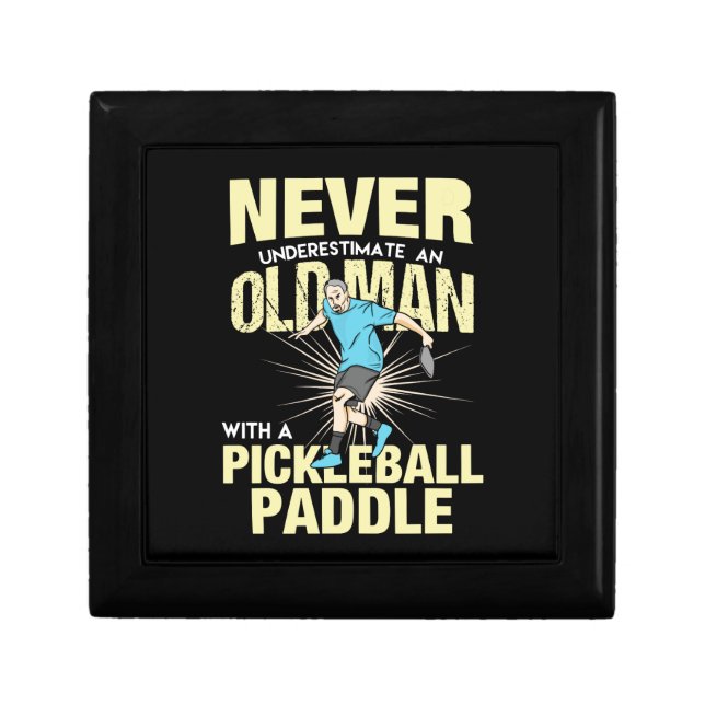 Pickleball - Old Man With A Pickleball Paddle Gift Box (Front)