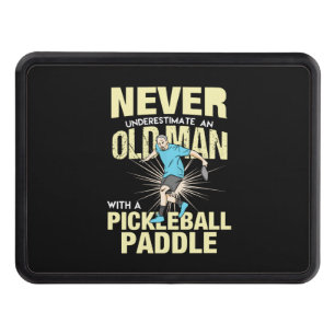 Pickleball - Old Man With A Pickleball Paddle Hitch Cover