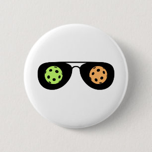 Pickleball on My Mind (sunglasses + balls) Button