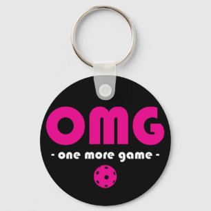 Pickleball One More Game black / pink Keychain