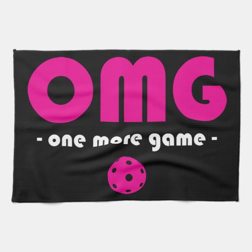 Pickleball One More Game black  pink Kitchen Towel