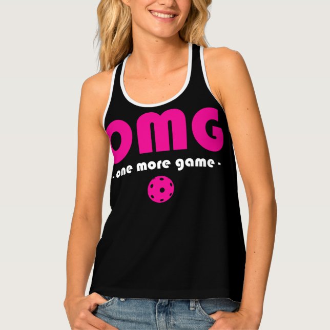 Pickleball One More Game black / pink Tank Top (Front)