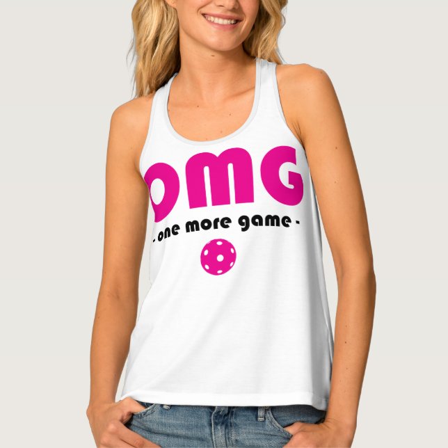 Pickleball One More Game white / pink Tank Top (Front)