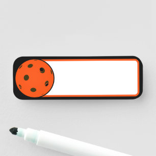 Pickleball Orange Ball Tournament Dry Erase Name Tag