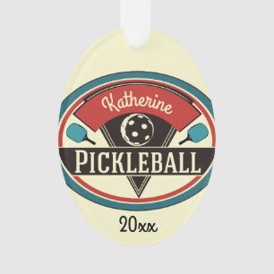 Pickleball Ornament - Vintage Design