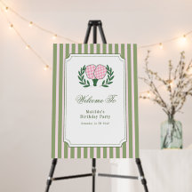 Pickleball Outdoor Adult Birthday Welcome Sign