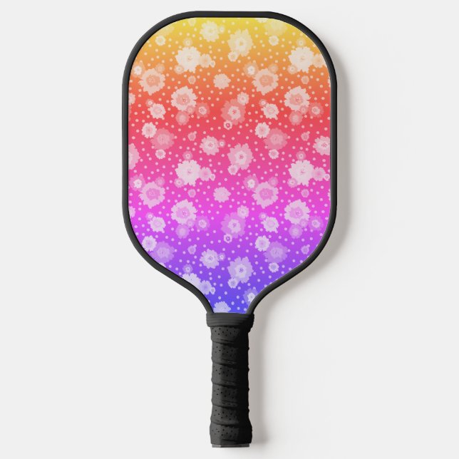 Pickleball Outdoor Colorful Flower Floral  Pickleball Paddle (Front)