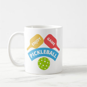 Pickleball Paddle and Ball colorful Coffee Mug