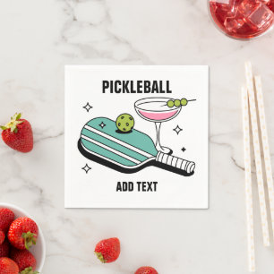 Pickleball Paddle and Cocktail Napkins