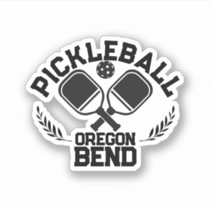 Pickleball Paddle & Ball Bend Oregon USA Sticker