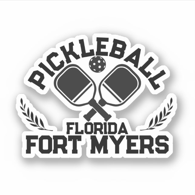Pickleball Paddle Ball Fort Myers Florida Custom  Sticker (Front)