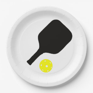 Pickleball paddle & ball paper plates