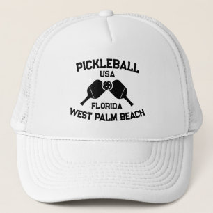 Pickleball Paddle Ball West Palm Beach USA Custom Trucker Hat
