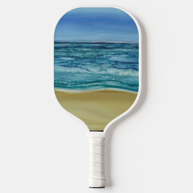 Pickleball Paddle Beach Scene (Front)