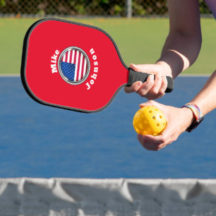 Pickleball Paddle-  Custom American Flag add name Pickleball Paddle