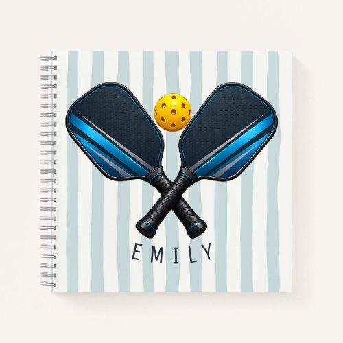 Pickleball Paddle Custom Name Pickleball Player Notebook