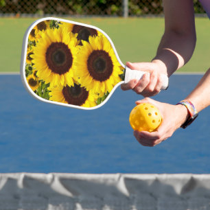 Pickleball Paddle Cute Floral Sunflower 
