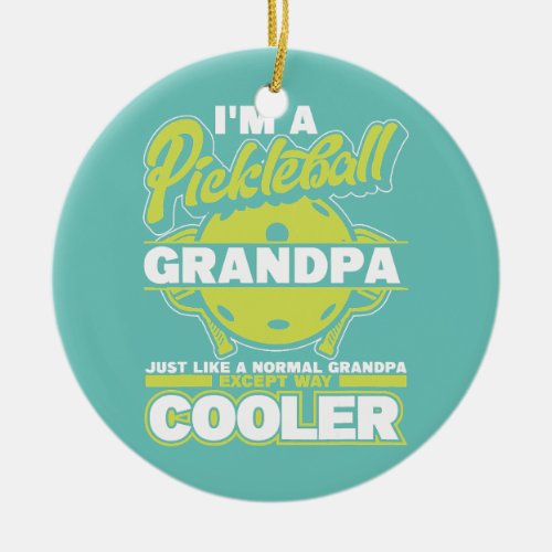 Pickleball Paddle Grandpa  Ceramic Ornament