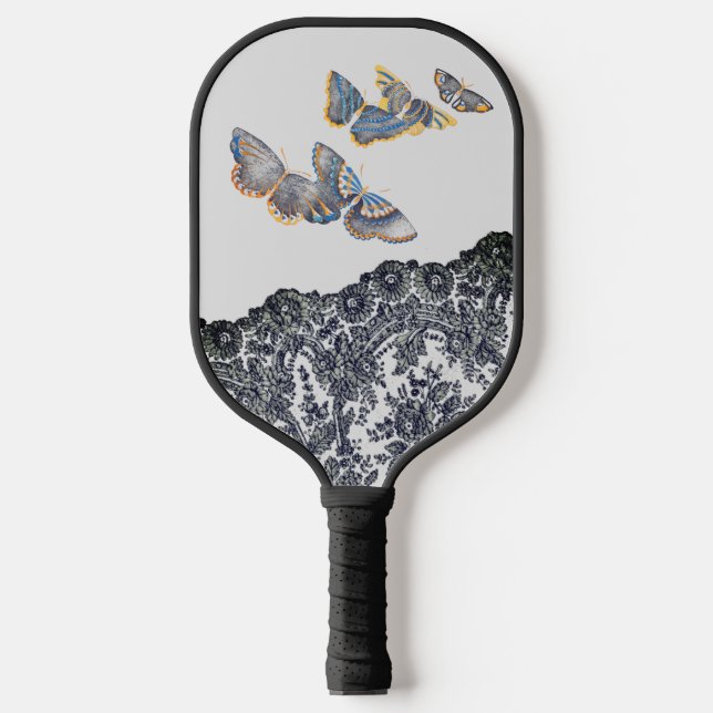 Pickleball Paddle HEART LACE AND BUTTERFLIES (Front)