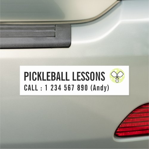 Pickleball Paddle Lessons Coach Advertisement Car Magnet