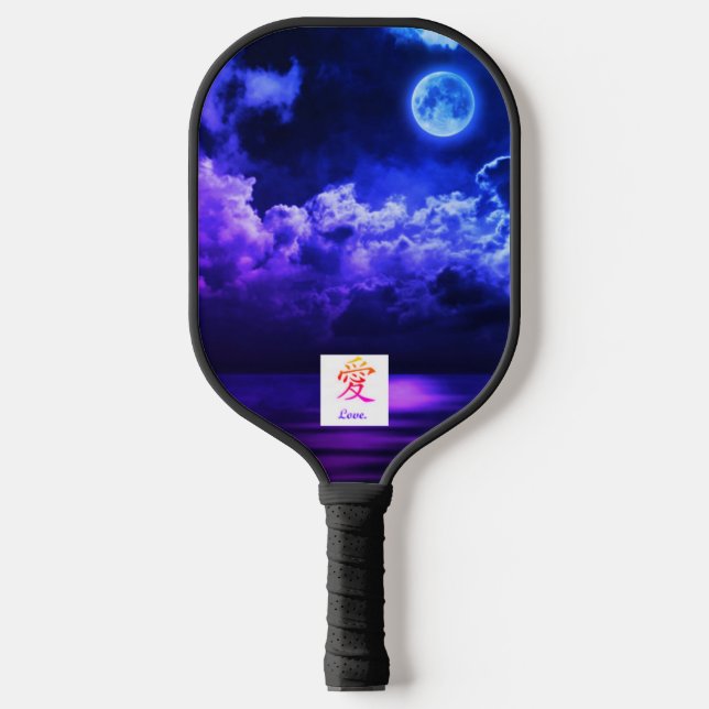 PICKLEBALL PADDLE NIGHT SKY WITH MOON AND TIGER (Front)