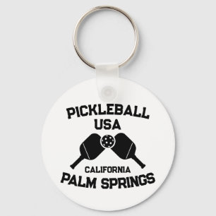 Pickleball Paddle Palm Springs California Custom Keychain