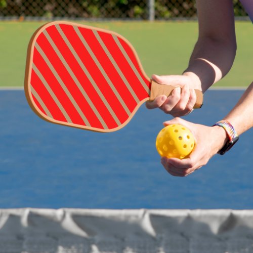 Pickleball Paddle Red with Gold tone Stripes