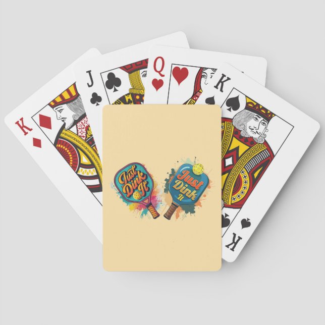 Pickleball Paddle - Sporty & Fun Design Poker Cards (Back)