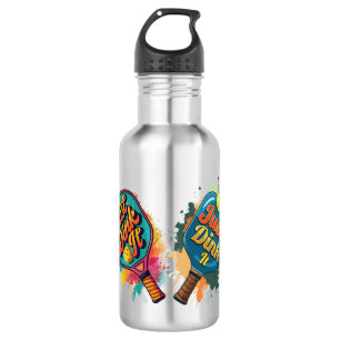 Pickleball Paddle - Sporty & Fun Design Stainless Steel Water Bottle