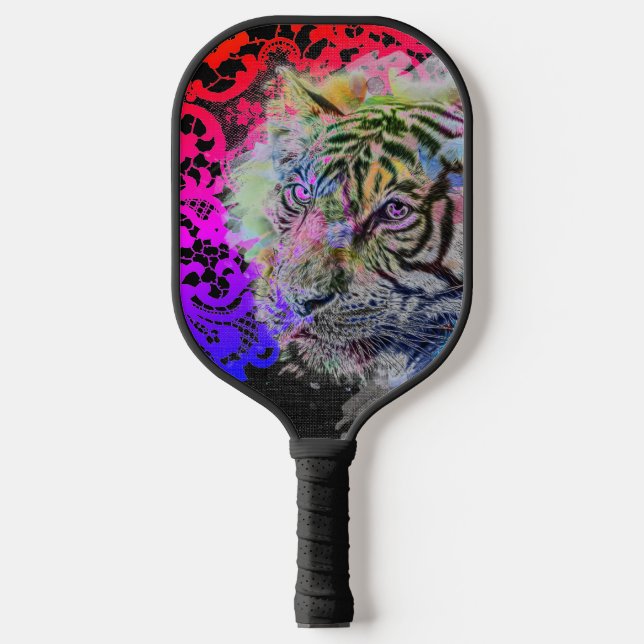 Pickleball Paddle TIGER LACE AND A HUMMINGBIRD (Front)