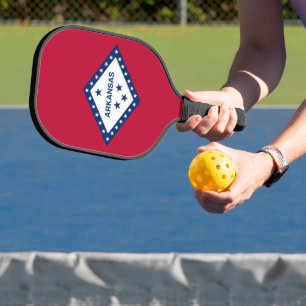 Pickleball Paddle with flag of Arkansas, USA
