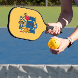 Pickleball Paddle with flag of New Jersey, USA