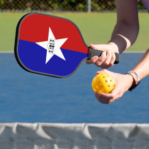 Pickleball Paddle with flag of San Antonio, USA