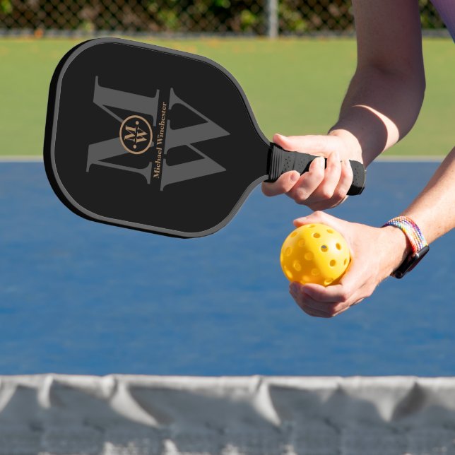 Pickleball Paddle with Modern Monogram (Insitu)