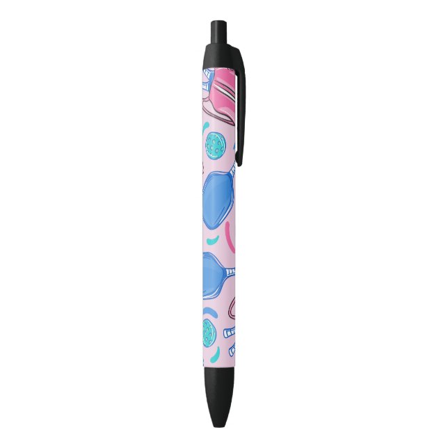 Pickleball Paddles and Balls Pink Preppy Pen (Bottom (Vertical))