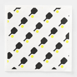 Pickleball paddles & balls paper dinner napkins