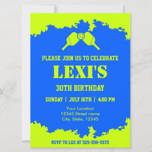 Pickleball Paddles Birthday Party Invitation