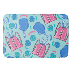 Pickleball Paddles Blue  Bath Mat